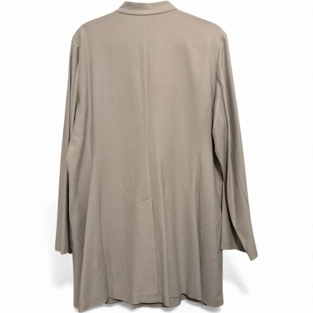 Eileen Fisher Button Up Long Wool Blend Jacket Size Large Minimalist Lightweight